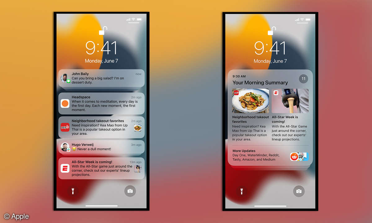 iOS 15 Benachrichtigungen