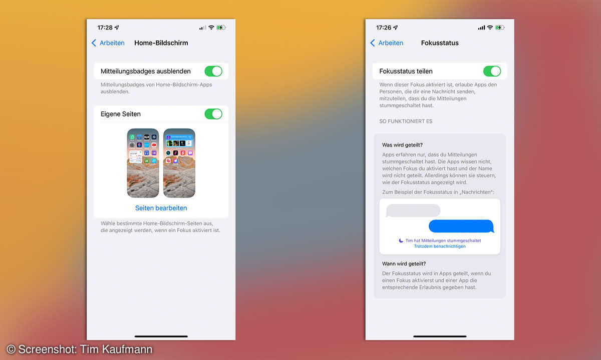 iOS 15 Fokus