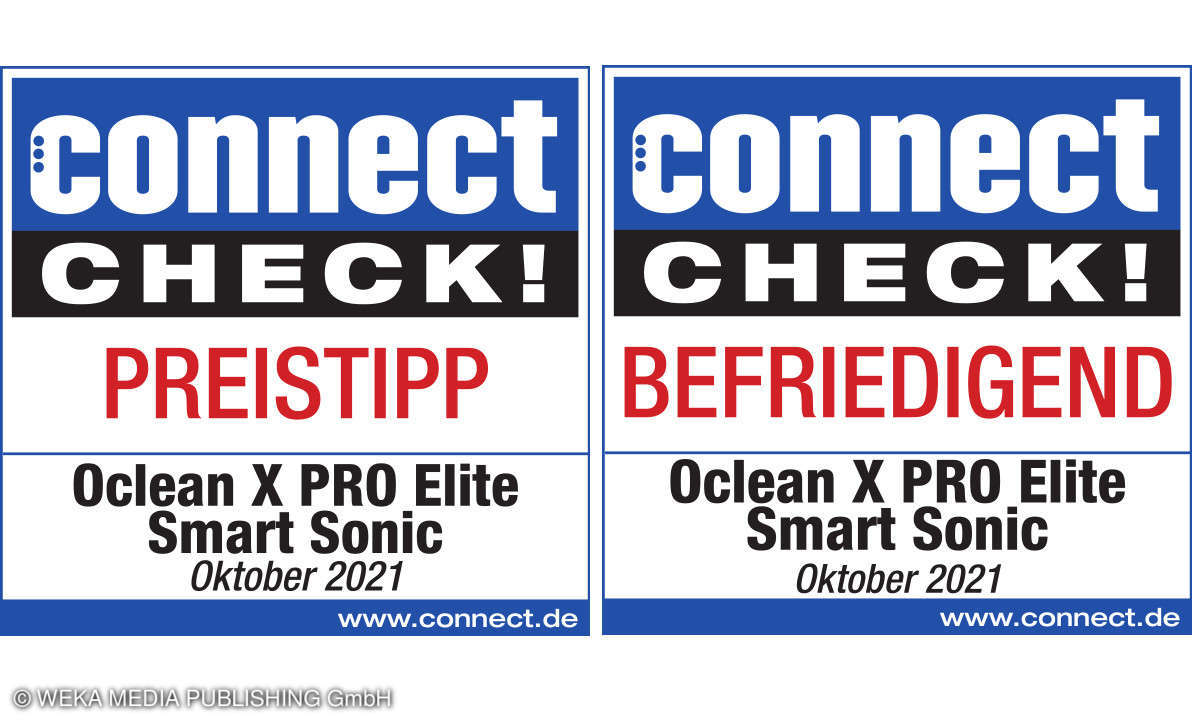 Die Oclean X PRO Elite Smart Sonic erzielte im connect Check eine befriedigende Bewertung.