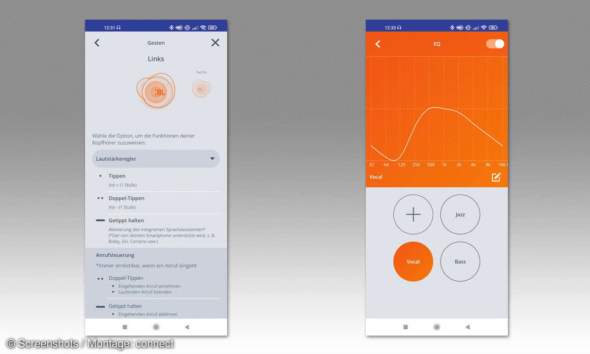 JBL Tour Pro+ TWS im Test: Screenshots App