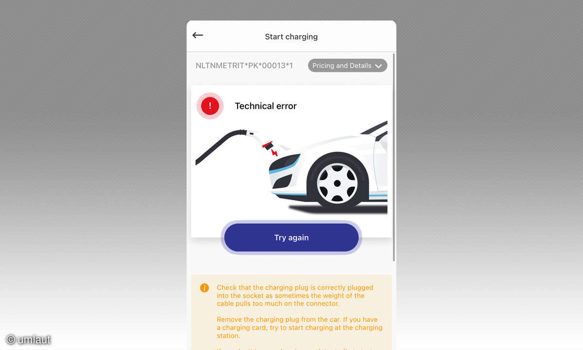 Ladenetztest 2021: Weitere Infos - Ladeprobleme Screenshot