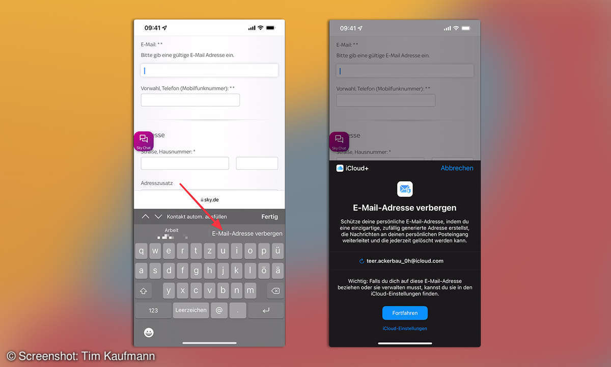 iOS 15: Mit Apple anmelden
