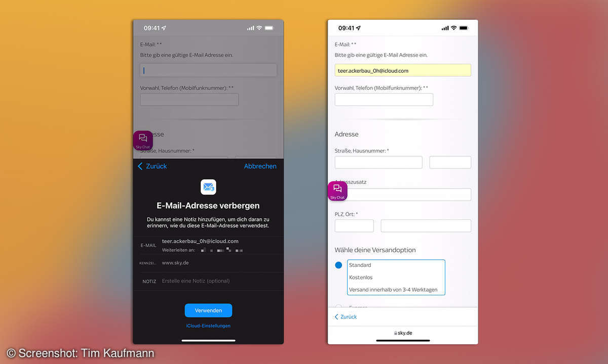 iOS 15: Mit Apple anmelden