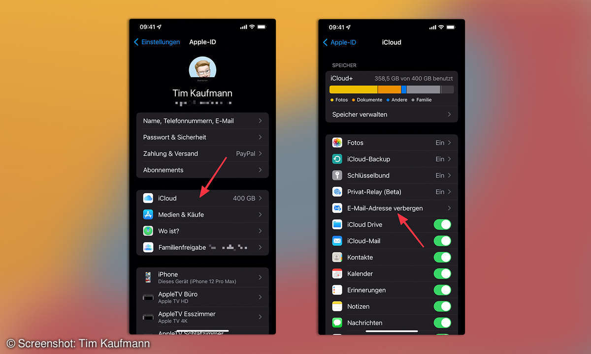 iOS 15: Mit Apple anmelden