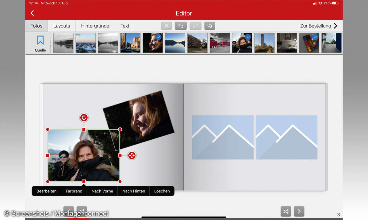 Fotobuch-Apps: Cewe im Test - App-Screenshot