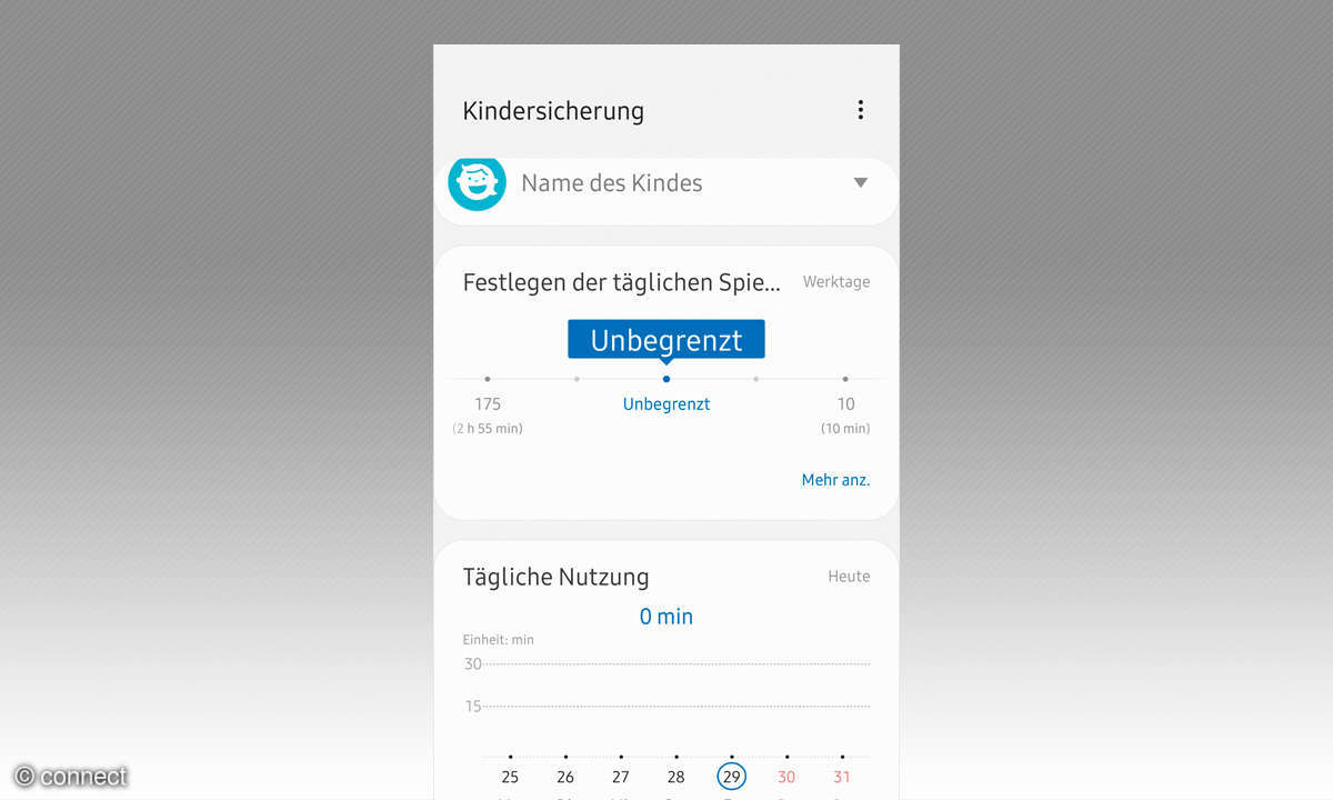 Kindersicherung am Android-Handy - Screenshot Samsung Kids