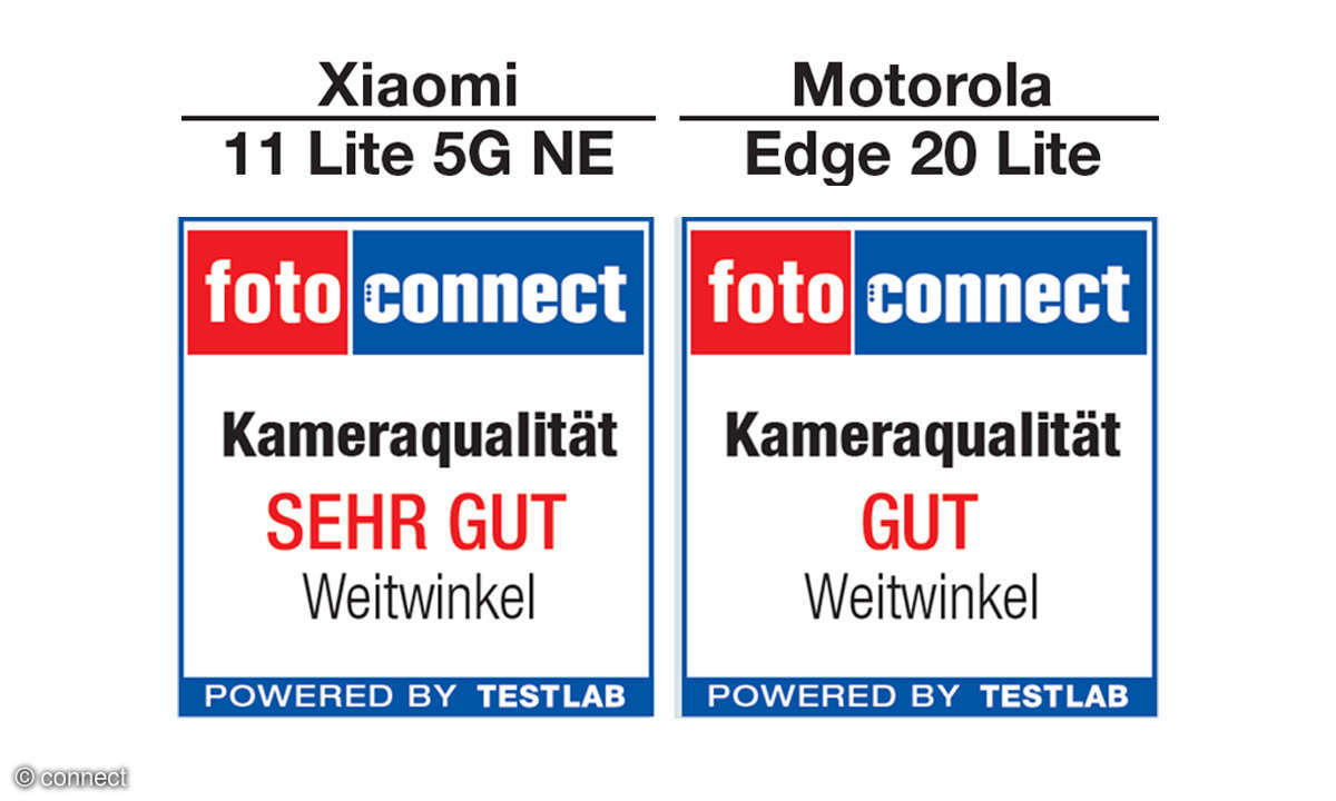 Kameraqualität Testsiegel Xiaomi 11 Lite 5G NE und Motorola Edge 20 LITE