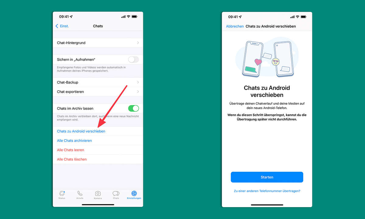 Abbrechen whatsapp chat backup