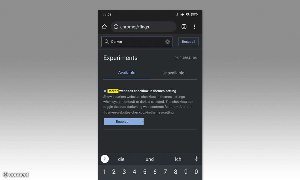 Android: Darkmode auch in Chrome - Screenshot
