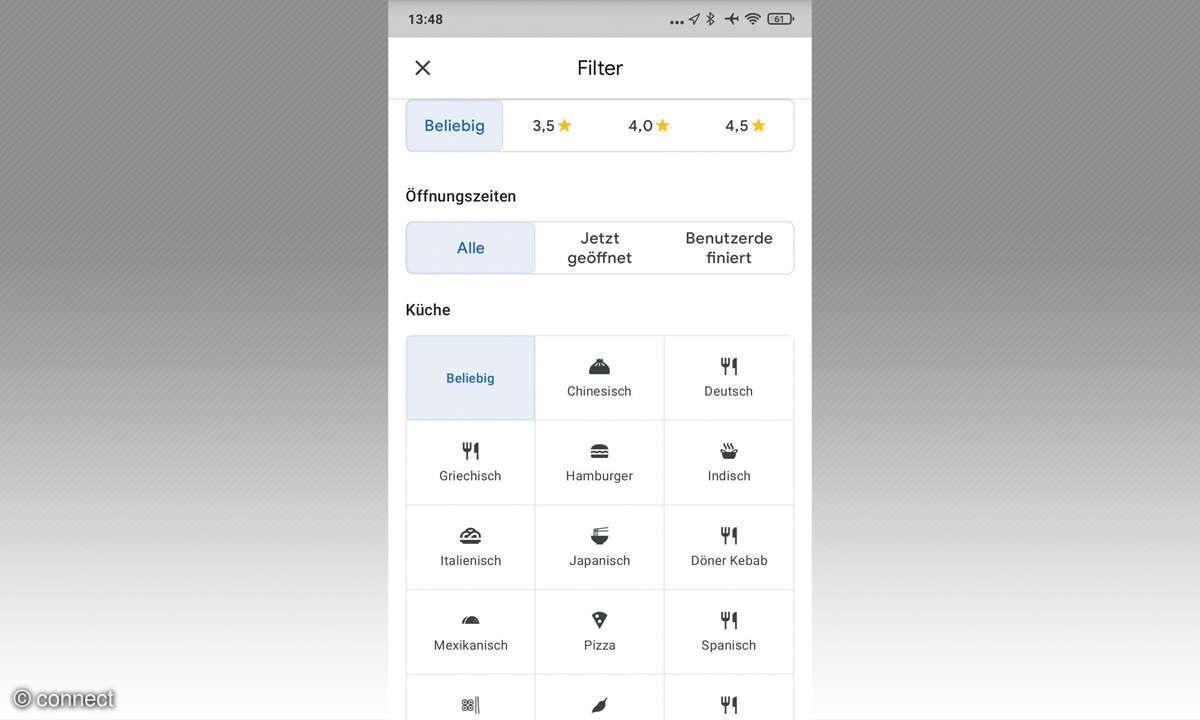 Android: Restaurant-Suche Google Maps - Screenshot