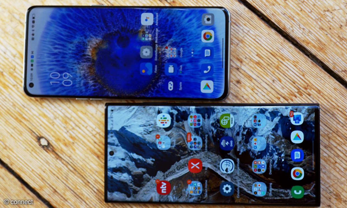 Oppo Find X5 Pro im Vergleich mit dem Samsung Galaxy S22 Ultra