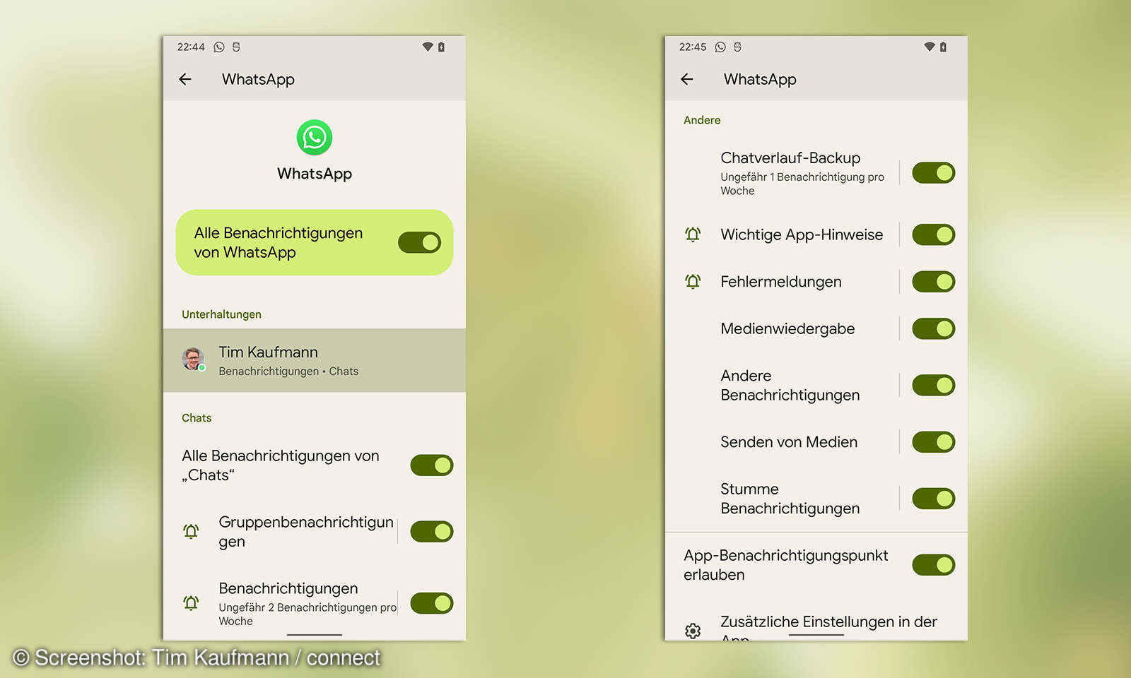 Android Benachrichtigungen abschalten connect