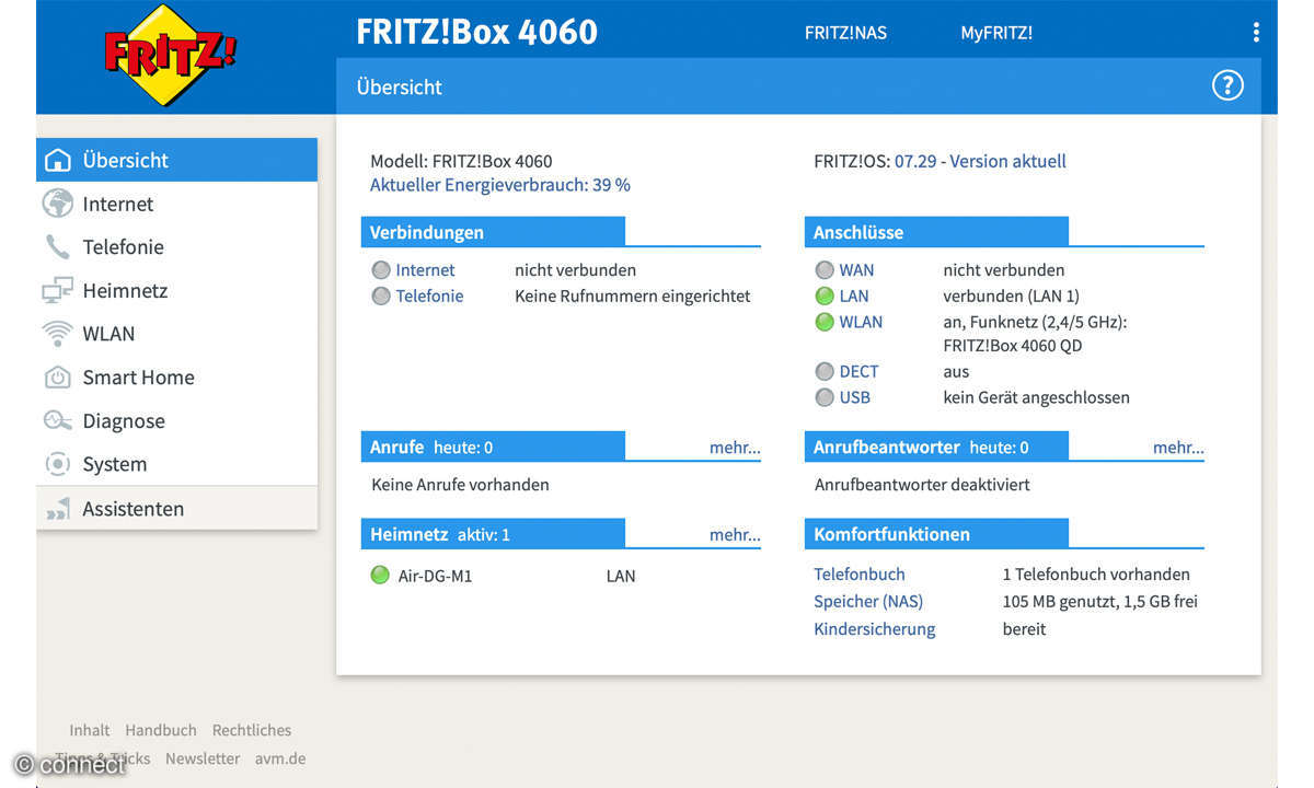 AVM FRITZ!Box 4060 im Test - Screenshot