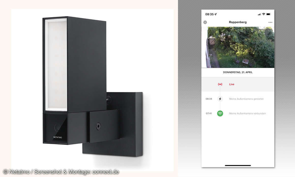 Netatmo Smarte Außenkamera und App Screenshot