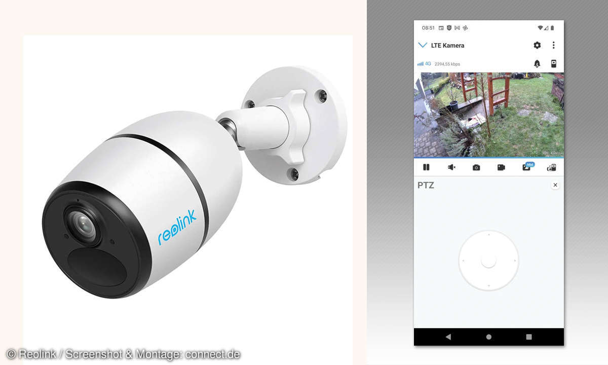 Reolink Go Plus und App Screenshot
