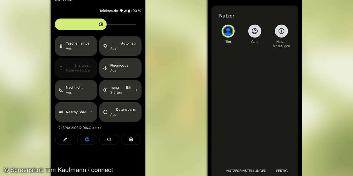 Android 12: Benutzerverwaltung