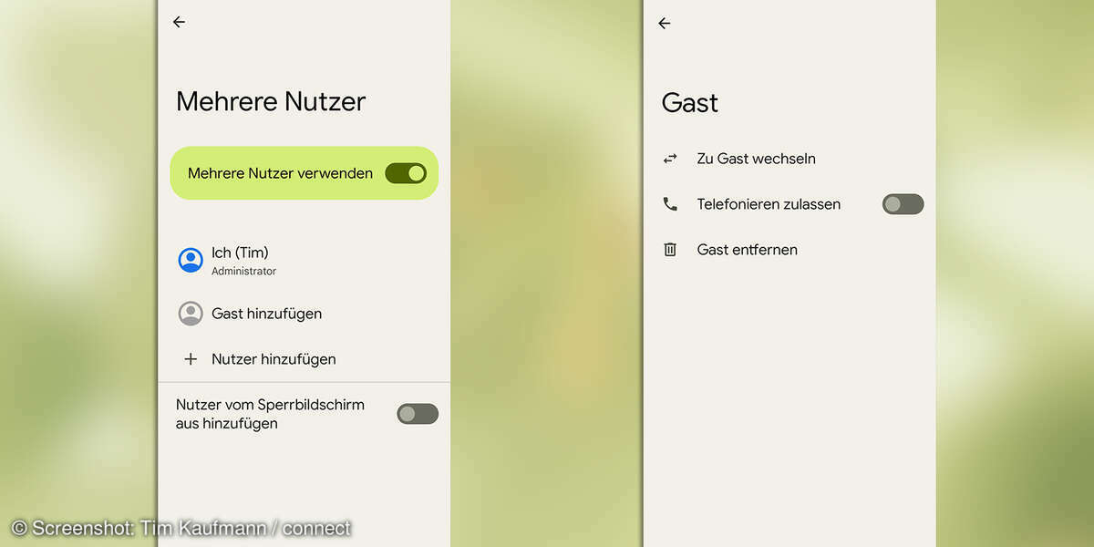 Android 12: Benutzerverwaltung