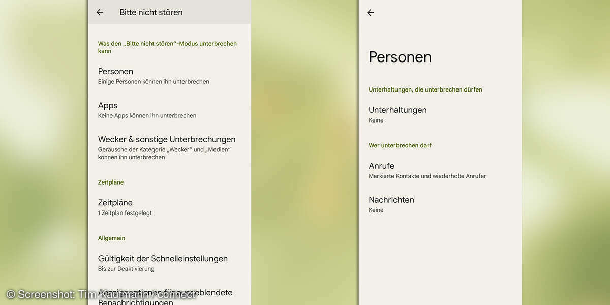 Android 12: Ton und Vibration