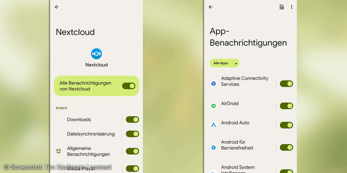 Android 12: Benachrichtigungen von Apps