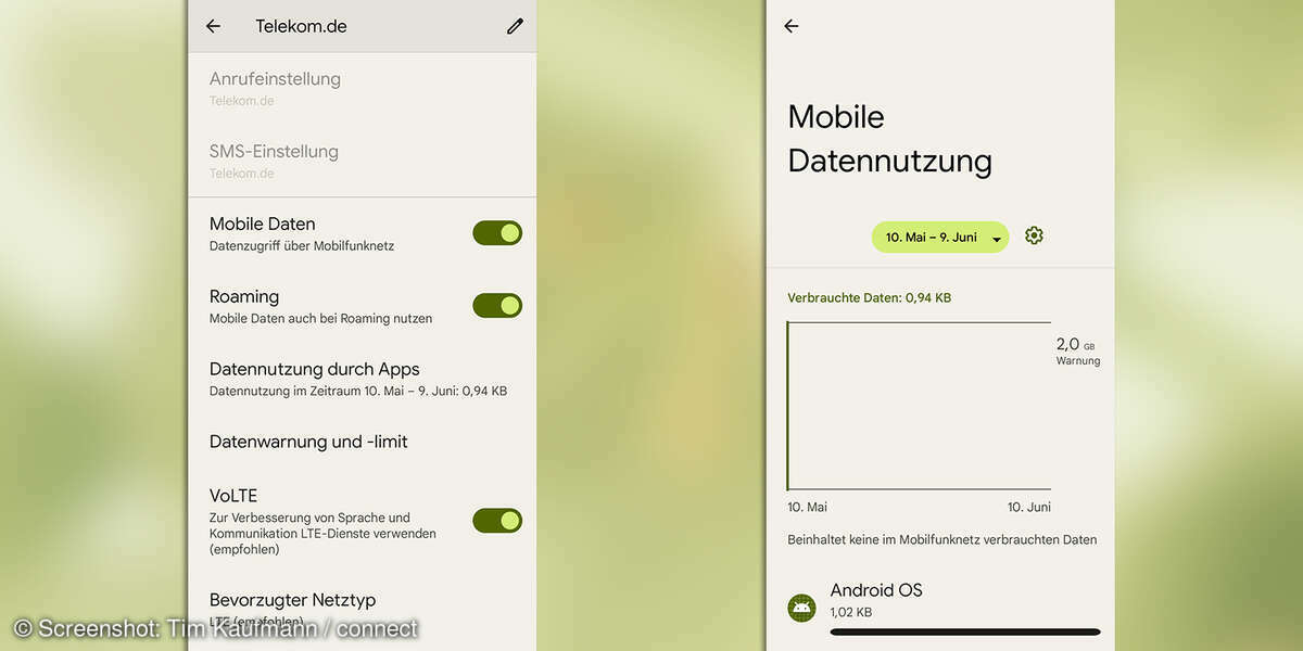 Android 12: Datensparmodus
