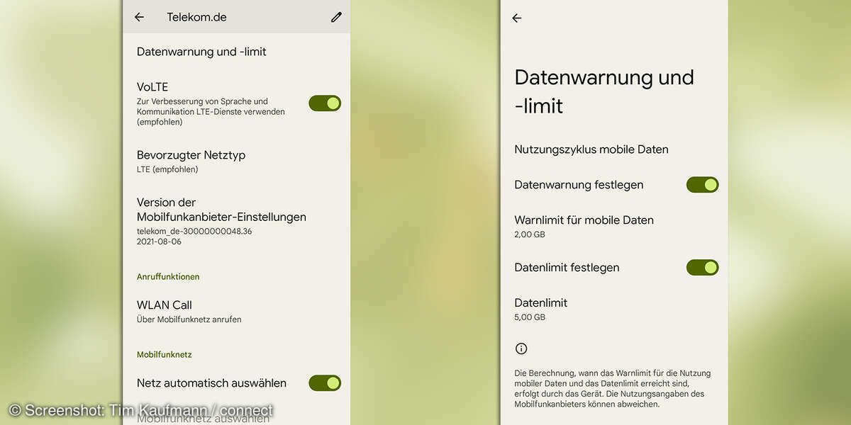 Android 12: Datensparmodus