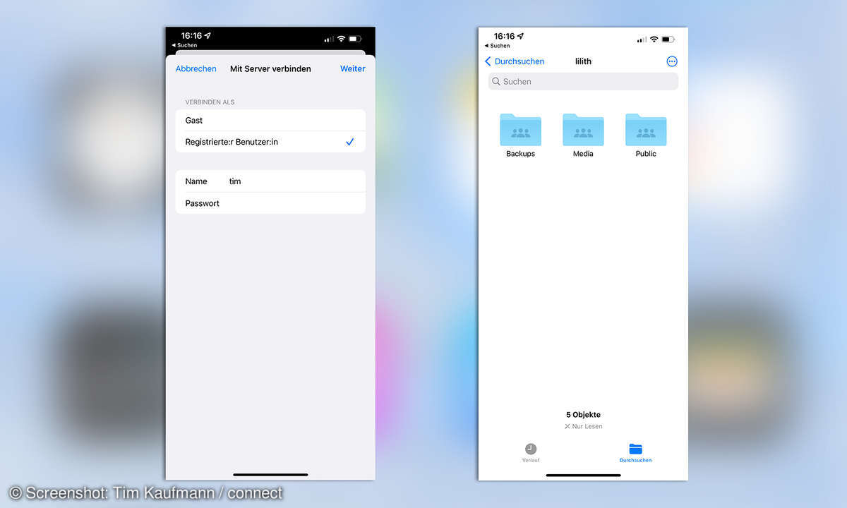 iOS Netzwerklaufwerk über Dateien-App verbinden