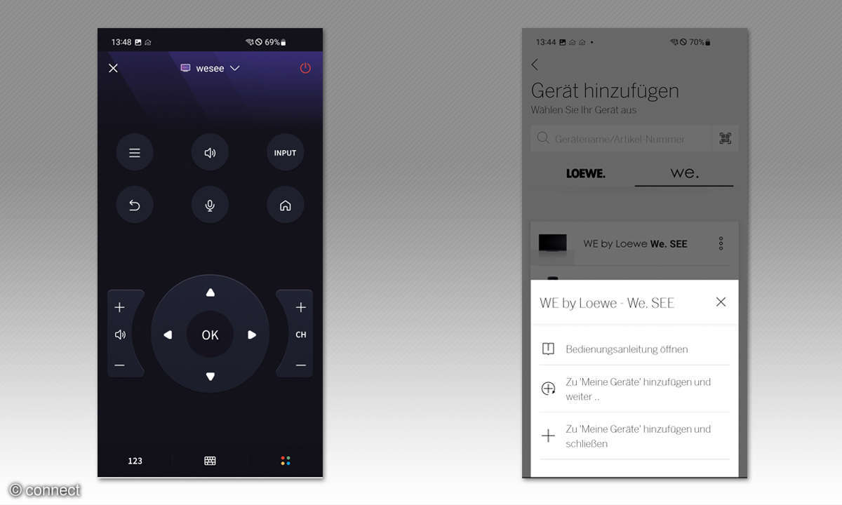 Loewe WE. SEE im Test: Smartphone App Screenshots