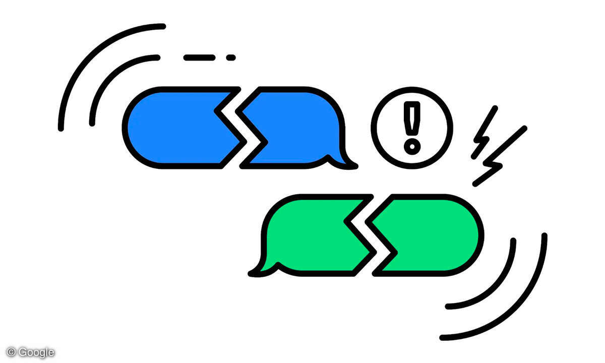 Blaue und grüne Sprechblasen