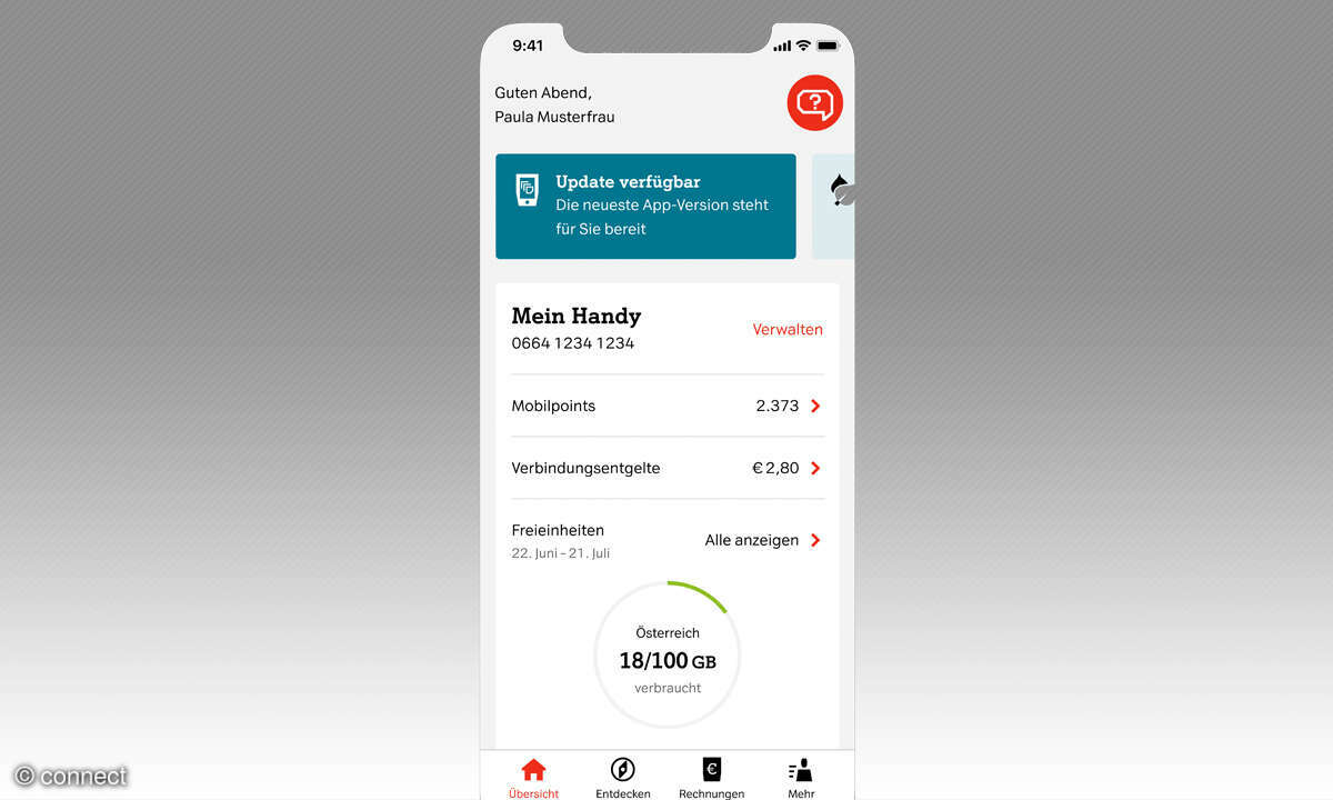 Service-App Test 2022 - Screenshots Mein A1 Telekom