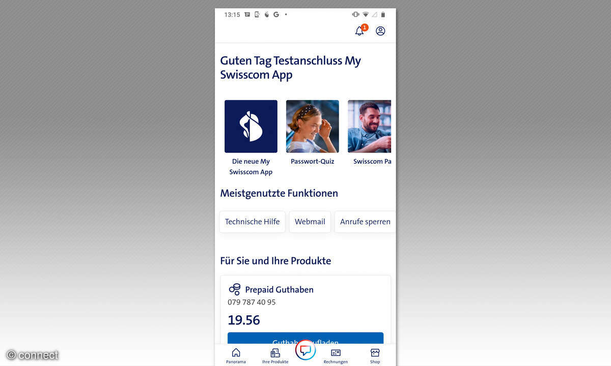 Service-App Test 2022 - Screenshots My Swisscom