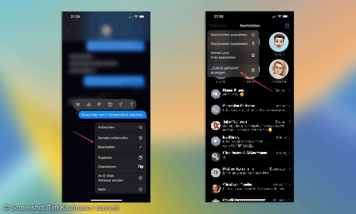 iOS 16 Nachrichten