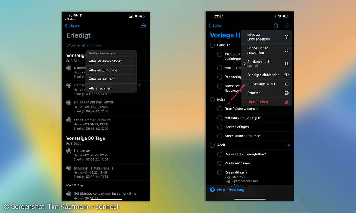 iOS 16 Erinnerungen