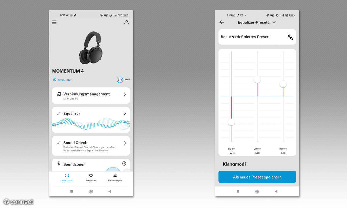 Sennheiser Momentum 4 im Test - App Screenshots