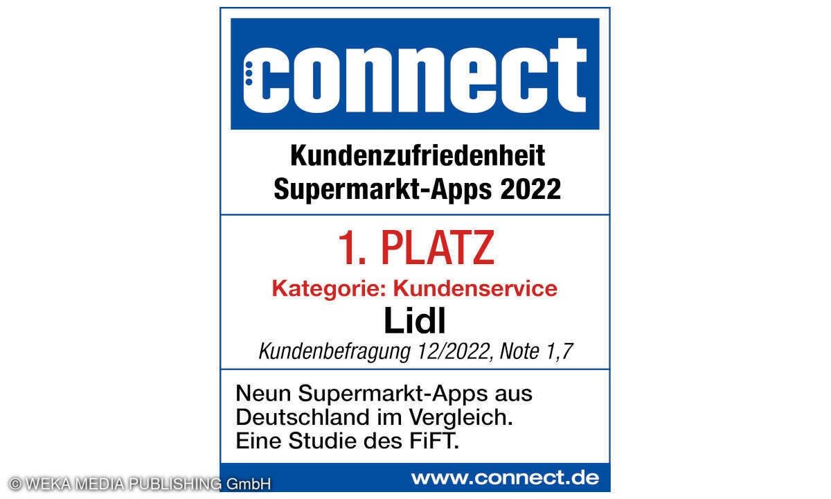 Siegel Kundenservice - Kundenbarometer Supermarkt-Apps