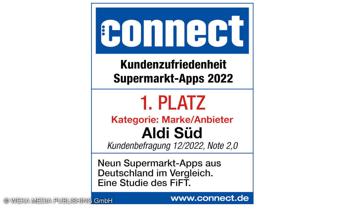 Siegel Marke/Anbieter - Kundenbarometer Supermarkt-Apps