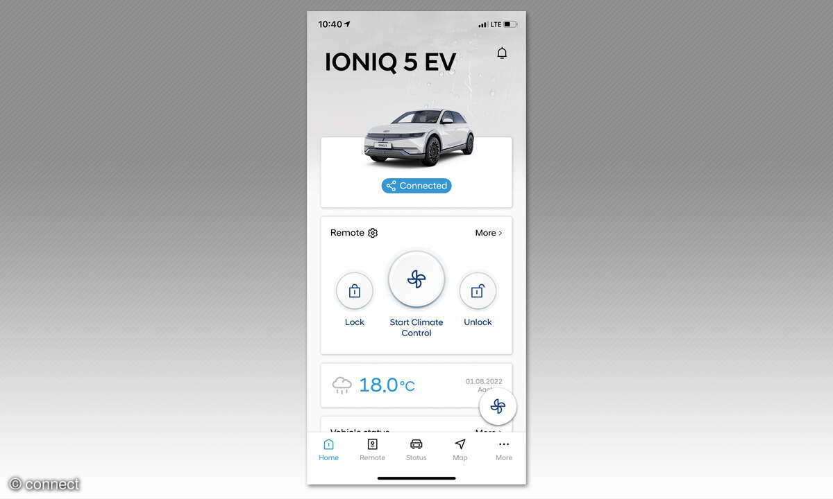 Hyundai Ioniq 5 im Test: App Screenshot
