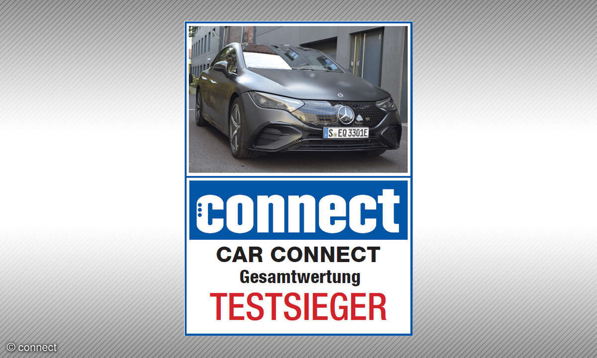E-Auto-Test 12-22 Siegel Mercedes EQE 500 Gesamt Testsieger