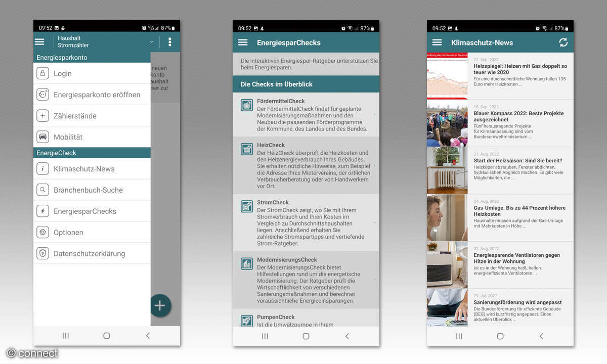 EnergieCheck App Screenshots