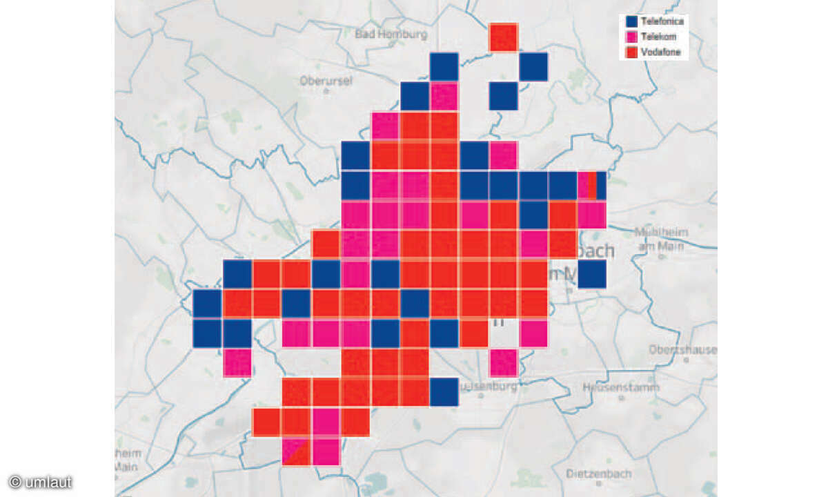 Mobilfunknetztest 2023: Evaluation Area Frankfurt am Main