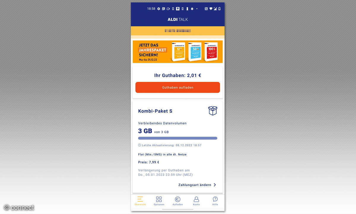 Service-App Test 2023 Aldi Talk Screenshot
