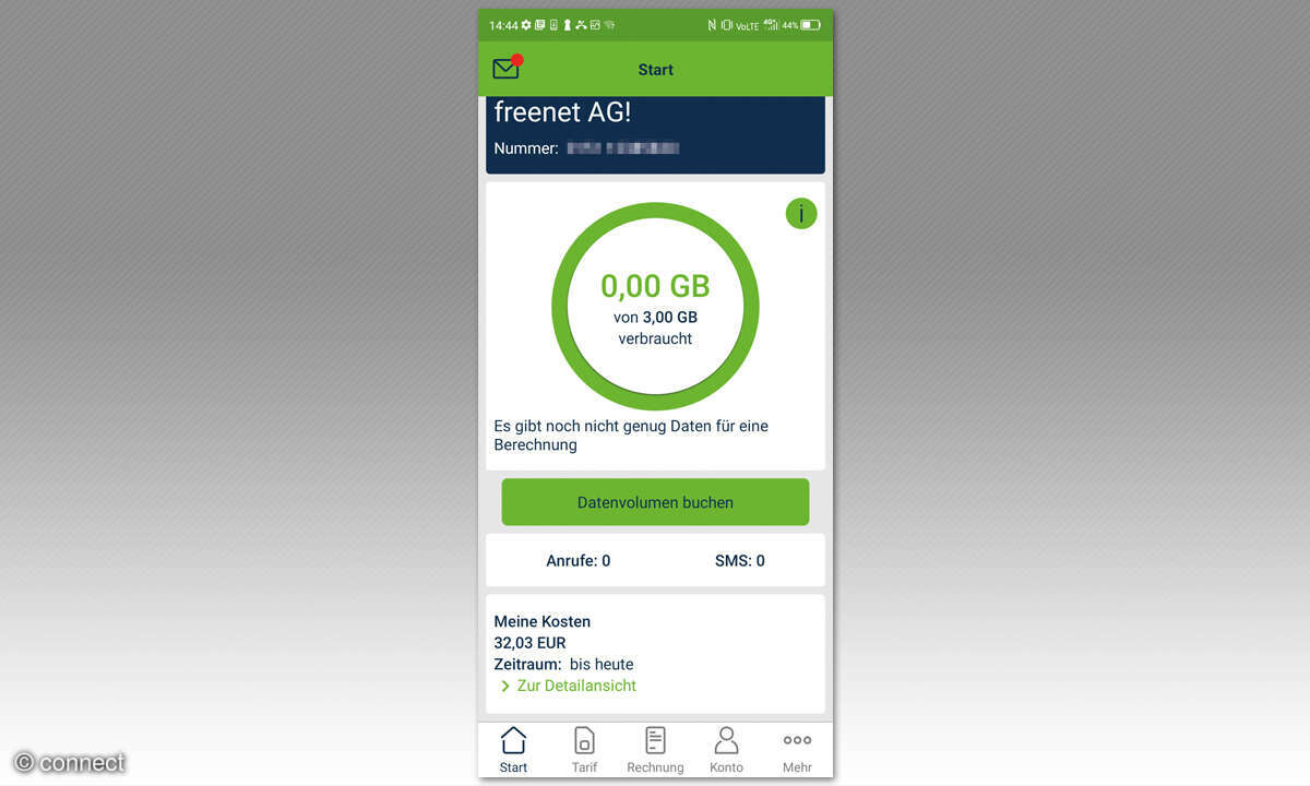 Service-App Test 2023 Freenet Mobilfunk Screenshot