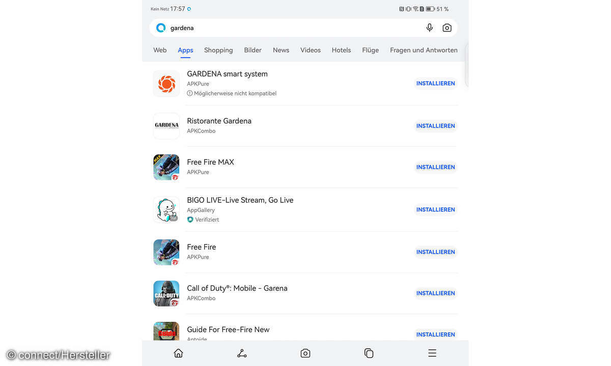 Huawei Mate X3 Gardena App