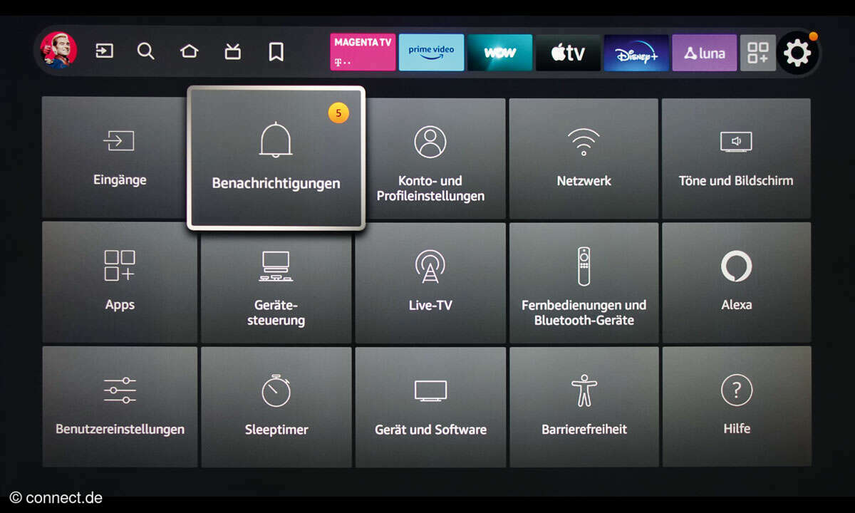 Amazon Fire-TV Omni QL65F601D: Screenshot Menü