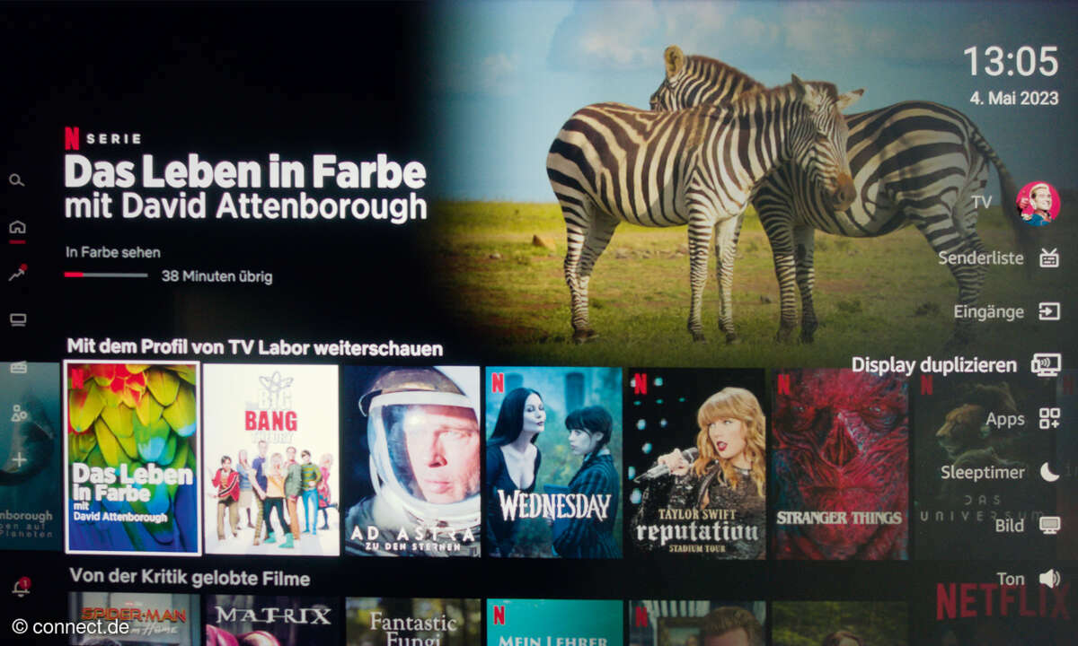Amazon Fire-TV Omni QL65F601D: Screenshot Tools-Menü