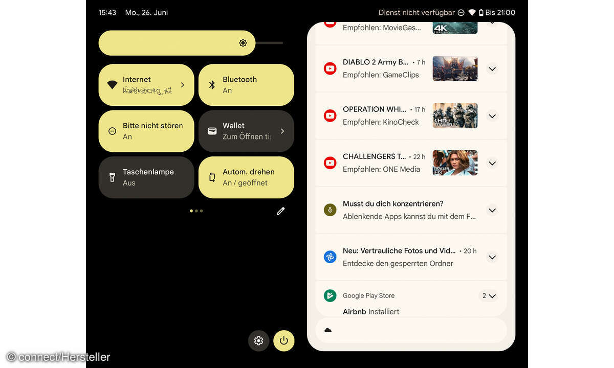 Google Pixel Fold Screenshot Statuszeile