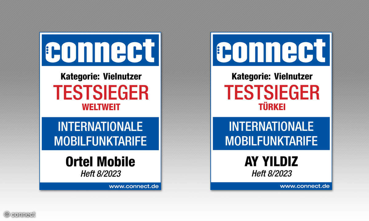 connect Siegel Internationale Mobilfunktarife Testsieger Vielnutzer Weltweit und Türkei