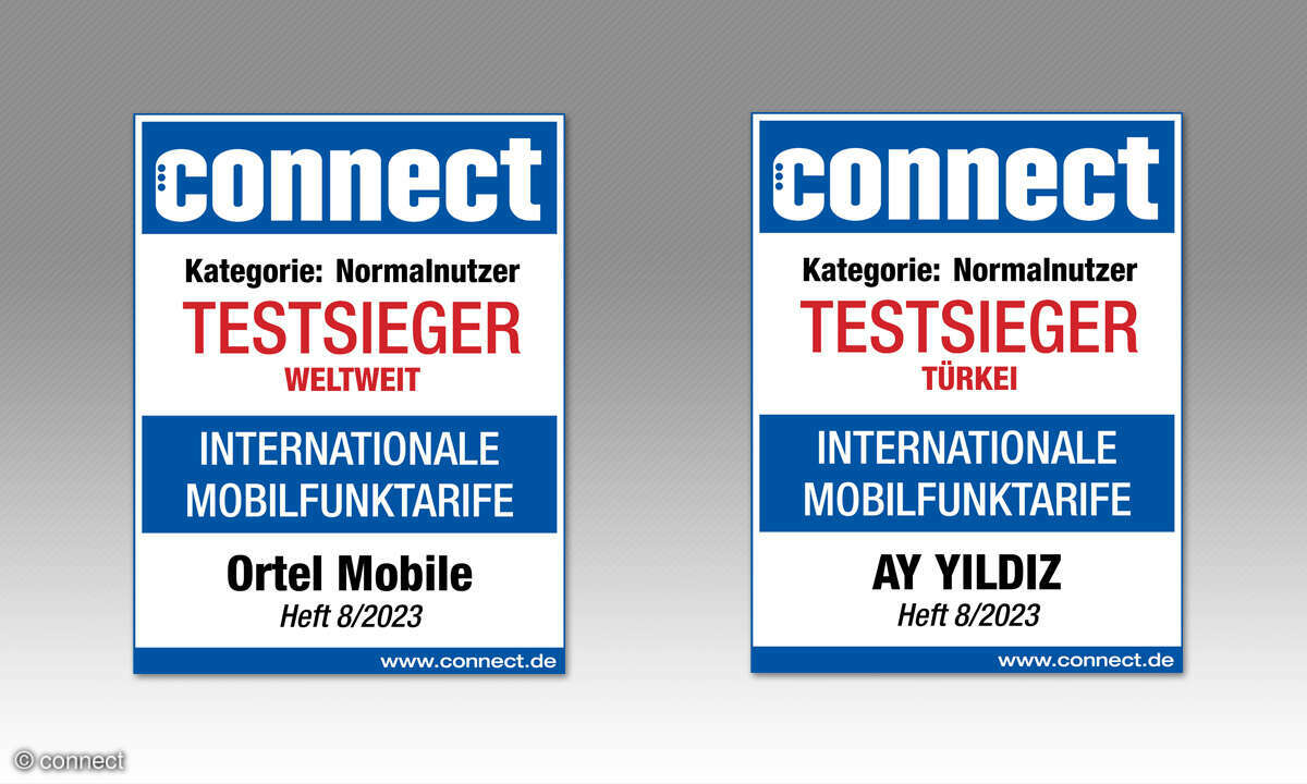 connect Siegel Internationale Mobilfunktarife Testsieger Normalnutzer Weltweit und Türkei