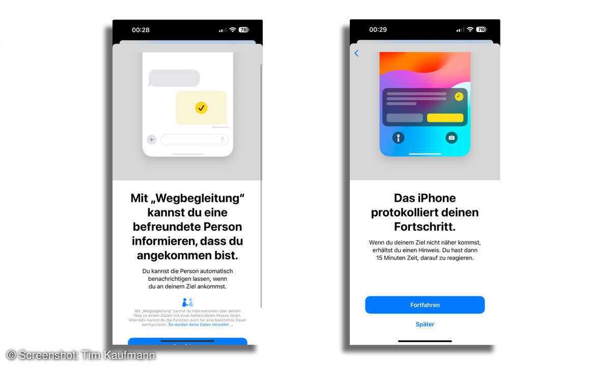 iOS 17: Wegbegleitung