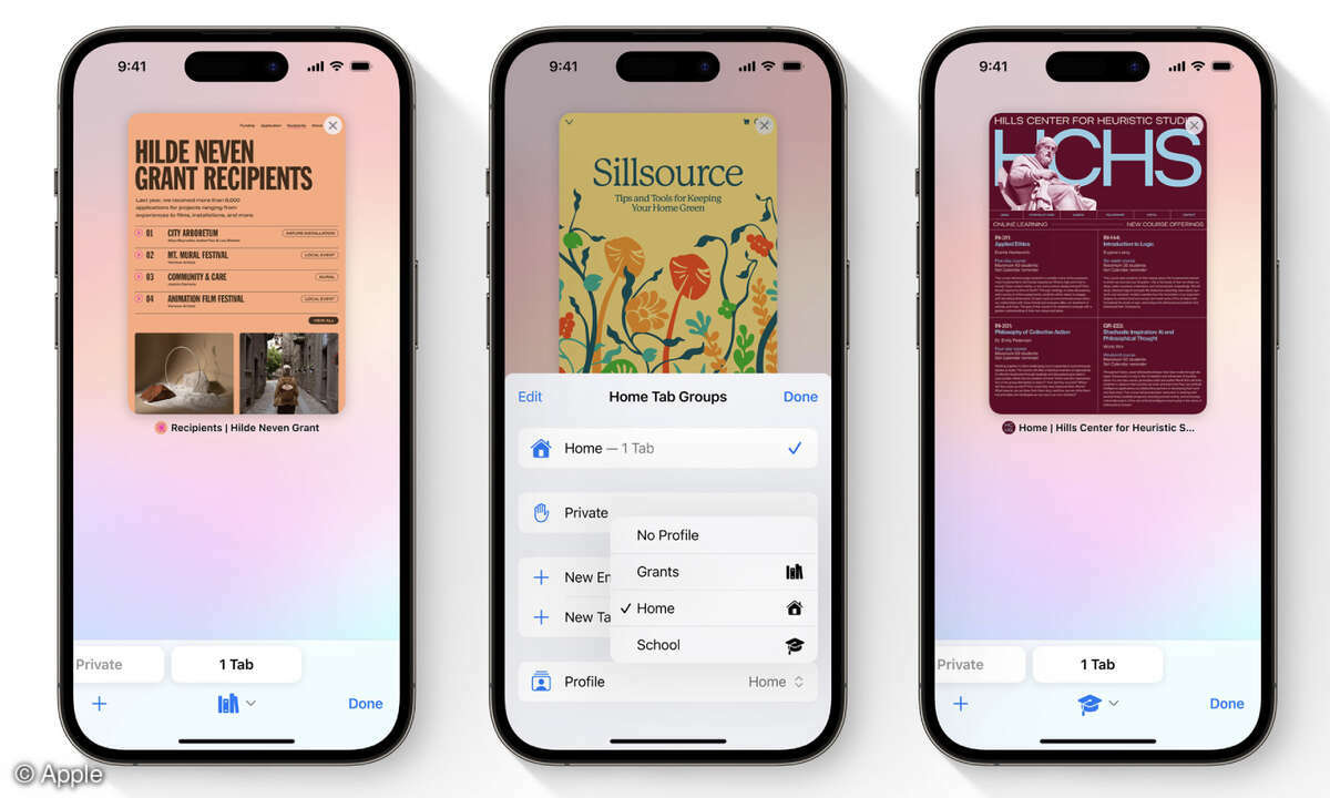 iOS 17: Safari-Profile