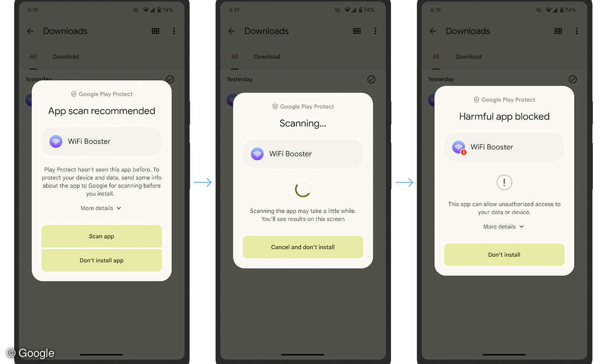 Google Screenshots Android-Sicherheitsmaßnahmen